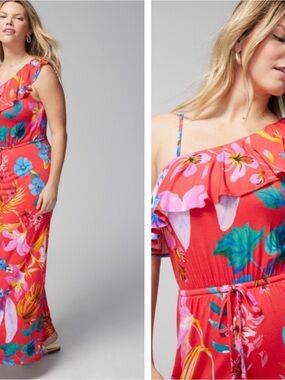 Soma Floral One-Shoulder Maxi Dress
